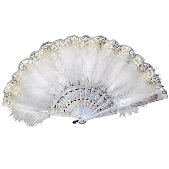 Hand Fan Dark White Vintage Folding Fan &Jade Fan Handheld for Wedding Dancing Decoration