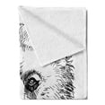 thumbnail image 2 of Animal Soft Flannel Fleece Throw Blanket, Hand Sketch Grizzly Bear Wildlife Mammal Ink Drawing Nature Theme Artwork, Cozy Plush for Indoor and Outdoor Use, 60" x 80", Black White, by Ambesonne, 2 of 5