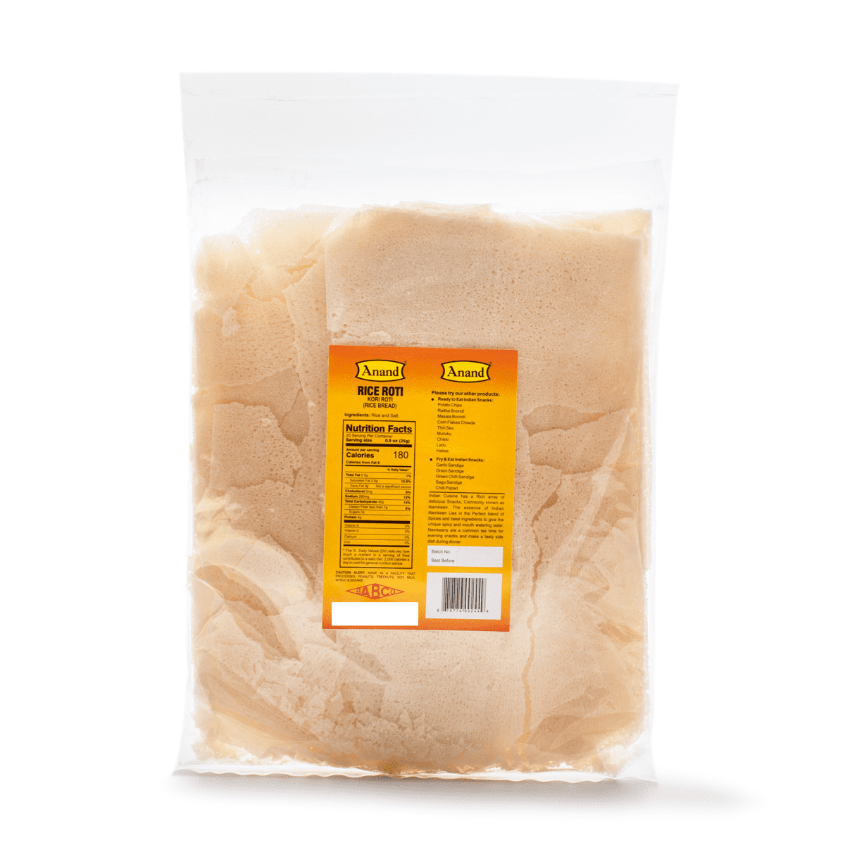 ANAND Rice Roti Kori Roti - 500 Grams (17.6 Oz)
