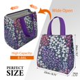 thumbnail image 3 of Pioneer Flower Floral Print Pattern Insulated Lunch Bag for Women & Adults,Large Portable Soft Cooler Lunch Bag,Thermal Food Storage Tote with Pearl Cotton,8.66L,8.75x5.75x9.5 Inch, 3 of 6