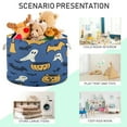 thumbnail image 4 of Collapsible 20" Round Storage Basket with Handles Laundry Hamper Open Storage Bins Cartoon Halloween Pattern, 4 of 6