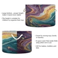 thumbnail image 3 of Round Toy Storage Basket Foldable Storage Basket for Home Decor Laundry Basket20" x 14" Marble Veins in Various Colors, 3 of 6