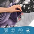 thumbnail image 3 of Yayeee Kitchen Curtains Tier Pair Light Filtering 27"x36" Rod Pocket Short Cafe Window Panel, Purple Roses, 3 of 7