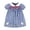 Blue, variant on VNKIDY Girls Kids Polka Dot Smocked Dress Peter Pan Collar Short Sleeve Bunny Embroidery Hem A Line Dress For Easter Casual Daily Wear Blue 6-7 Years