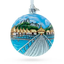 Bora Bora, French Polynesia Glass Ball Christmas Ornament 4 Inches