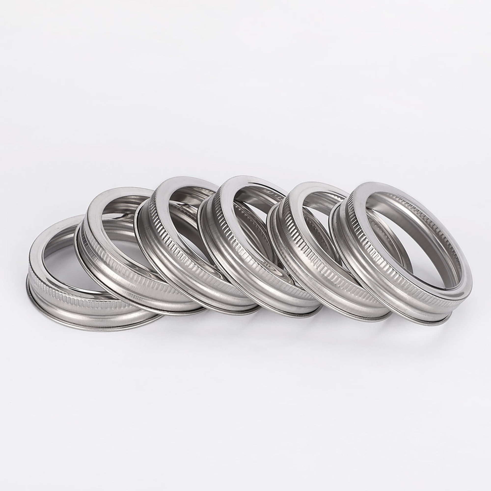 6pcs Stainless Steel Wide Mouth 3.39" Dia Mason Jar Replacement Rings Stainless Steel Mason Jar Rings