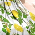 thumbnail image 3 of Yellow Lemon Fruit Limes White Pattern Blanket,Comfortable Soft Flannel Throw Blanket,All Season,Warm Lightweight Blankets for Sofa Bed Couch Living Room Chair,50"x60", 3 of 4