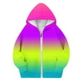 thumbnail image 4 of Lovzfmll Toddler Kids Girls Gradient Print Hoodie, Brushed Fleece Pullover with Hood, Sporty Warm Winter Coat for Play for 4-15 Years, 4 of 5