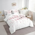 thumbnail image 4 of Manfei White Pink Floral 7-Piece Bedding Comforter Set, Tokyo Japanese Blossoms Flower King Bedding Sets, Teens Kids Girls Women Reversible Bed Sheets, Breathable Home Decor, 4 of 8
