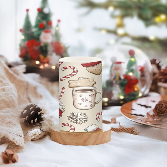 Holiday Themed Treats Set of 2 Flameless LED Candles Remote and Timer Indoor Outdoor