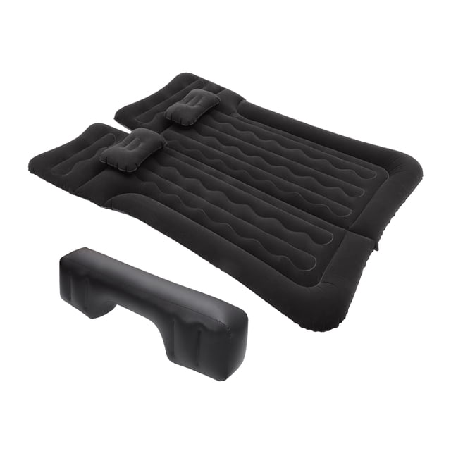 1 Set Car Air Mattress Camping Bed Air Bed Mat Sleeping Mat with Pillows for Car Travel Negro
