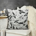 thumbnail image 2 of Seagulls Throw Pillow Cushion Case, Monochrome Sketch Art Style Flying Birds Pattern Seabirds Romantic Sea Themed, Decorative Square Accent Pillow Cover,  Black White, 2 of 5