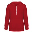thumbnail image 5 of Women's Ribbed Texture Oversized Hoodie, Solid Color Adjustable Drawstring Hooded Sweatshirt with Pocket, Long Sleeve Casual Streetwear for Fall Winter 2025, Loungewear and Daily Outfits Red XL, 5 of 5
