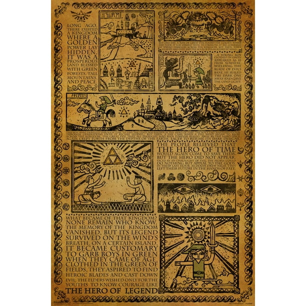 Zelda Story Of The Hero Time Legend Mythology Timeline Print Poster 12x18 Walmart Com