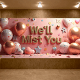 thumbnail image 6 of LUUFILx Farewell Decoration Backdrop Banner Party Supplies Confetti Stars Balloons Miss You Celebration Event Background Photography Props, 6 of 8