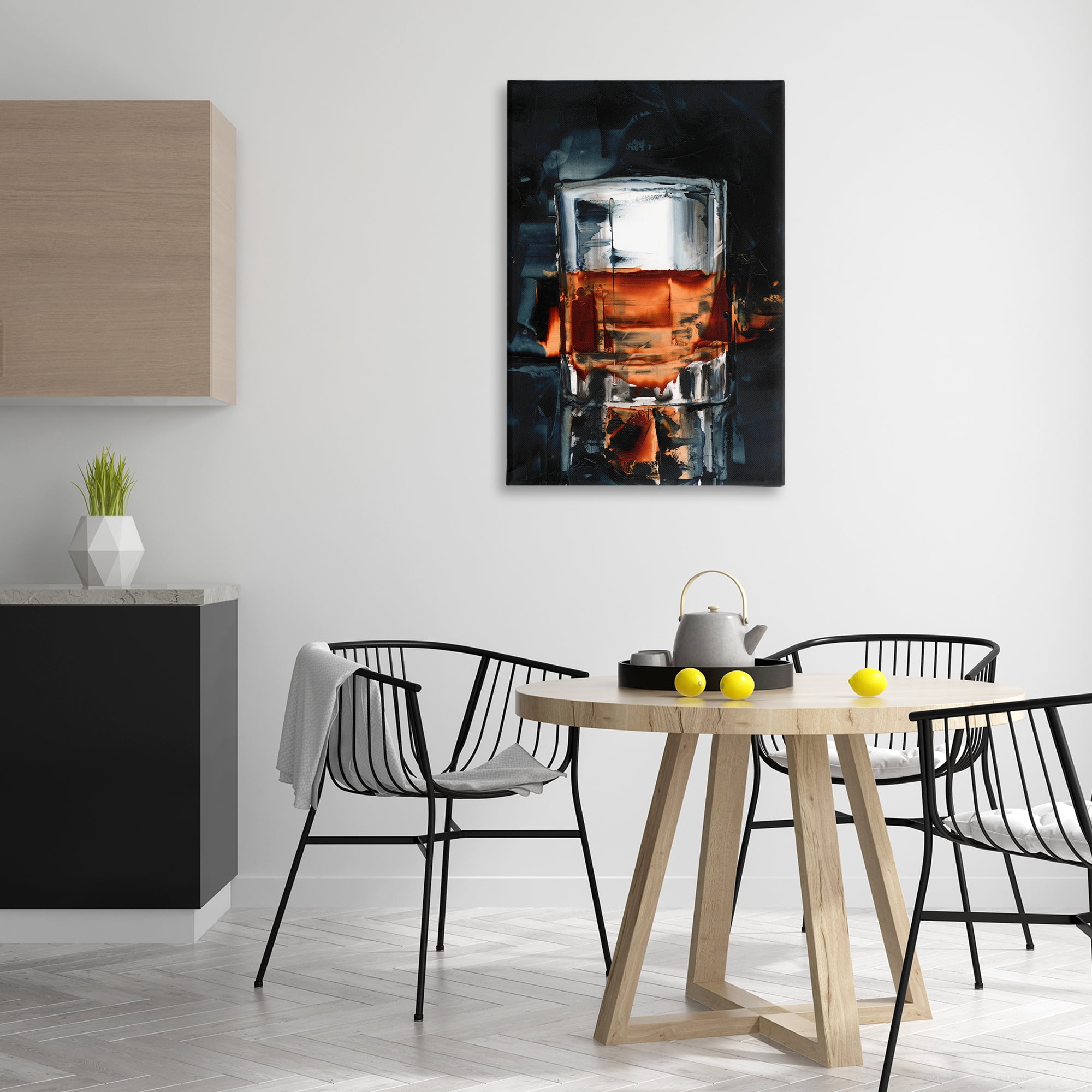 Stupell Industries Whiskey On Rocks Food & Beverage Painting Wrapped Canvas Art Print Wall Art, 24 x 36
