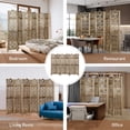 thumbnail image 6 of Fionafurn 6 Panel Carved Room Divider,Wooden Screen Folding Decorative Portable Privacy Partition,Brown, 6 of 8