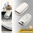 thumbnail image 2 of for Audi Key Fob Cover with Luxury Metal Leather Keychain, Upgraded Soft Key Case for A3-A8 Q5 Q8 R8 RS4-RS7 S4-S8 SQ5 Key Fob Shel, 2 of 7