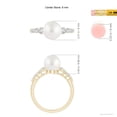 thumbnail image 5 of Angara South Sea Cultured Pearl Ring with Graduated Diamonds in 14K Yellow Gold for Women | June Birthstone Jewelry for Her, 5 of 8