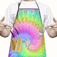 thumbnail image 2 of Colorful Tie Dye Pattern Apron-Garden Aprons for Women with Pockets-Cotton Linen Waterproof Kitchen Cooking Gardening Aprons Adjustable for Kitchen,Cooking,BBQ and Salon 33x27 Inch, 2 of 7