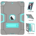 thumbnail image 2 of Dteck Shockproof Case For iPad Air, Heavy Duty Hybrid Kickstand Back Cover Gray/Aqua, 2 of 4