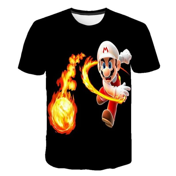 Camiseta con estampado de Super Mario Bros para ninos y ninas ropa de juego clasico divertida de manga corta qym unisex Walmart en linea