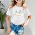 thumbnail image 2 of Vêtements pour Filles T-Shirts à Manches Courtes Imprimés pour Filles Col Ras du Cou Hauts d'Été pour Ados T-Shirts Mignons pour Filles 4-5 Ans Mode Filles, 2 of 4