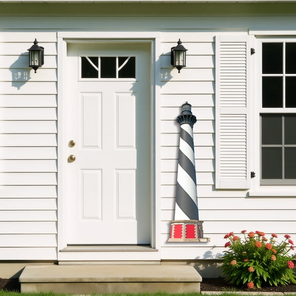 Lighthouse Wall Art, Cape Hatteras North Carolina, Lighthouse Sign, Indoor Outdoor Weatherproof PVC Decor, 3 feet