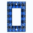 thumbnail image 5 of Metal Light Switch Plate Cover Blue Square Plaid Paisley Bandana Tile Pattern TIL079, 5 of 13