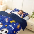 thumbnail image 4 of Erosebridal Blue Soccer Pattern Twin Comforter Sets, Cute Sport Bedding Set for Boys and Girls, Navy Reversible 2-Piece, 1 Comforter and 1 Pillowcase, 4 of 6