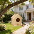 thumbnail image 6 of Solid Wood Bird House Feeder with Hinged Roof, Natural Pine Nest Box for Small Birds, Weatherproof Outdoor Habitat with Easy-Clean Design, 6 of 6