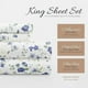 thumbnail image 2 of Juego de sábanas King de 4 piezas (Floral Azul Claro) - Duerme mejor que nunca, 2 of 8