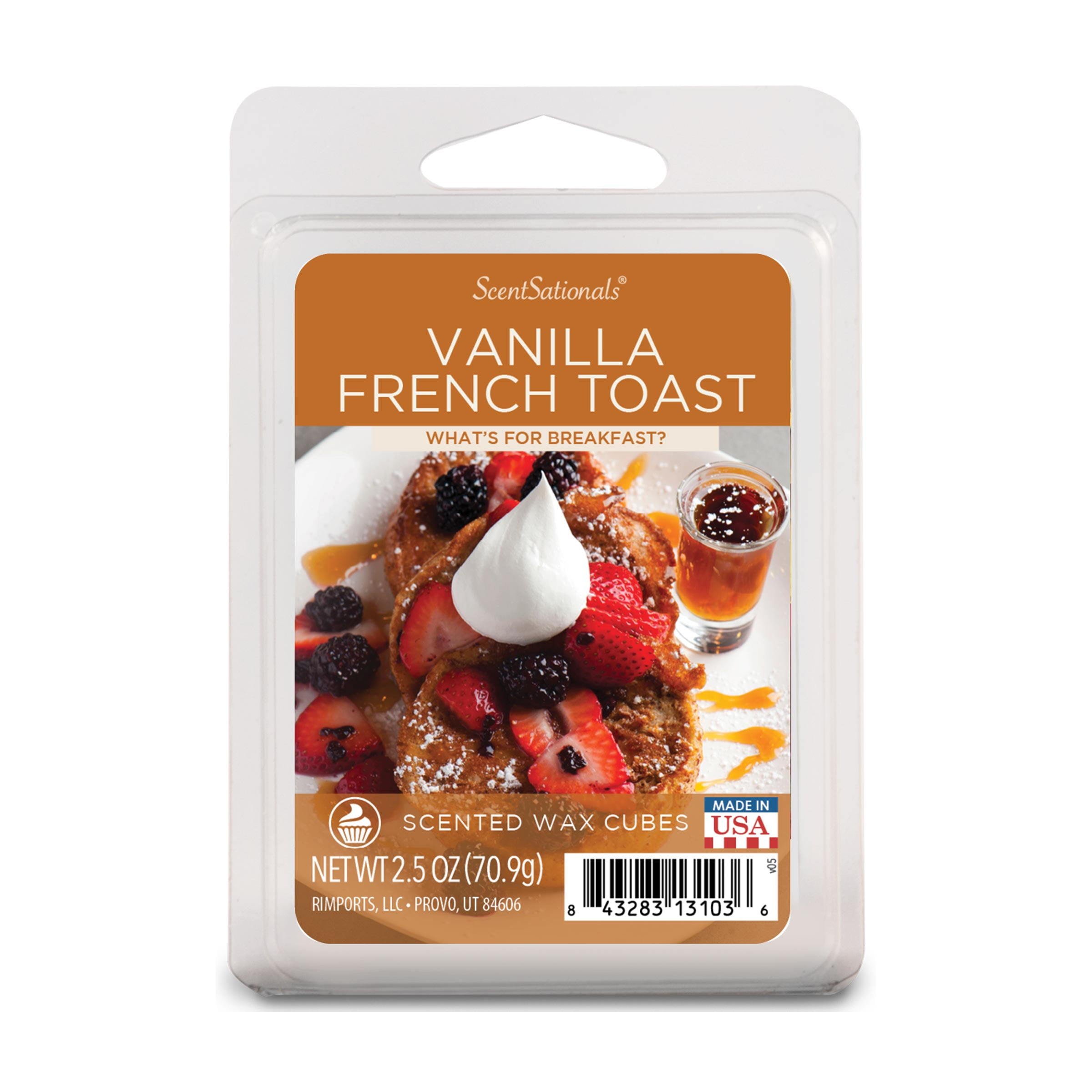 Vanilla French Toast Scented Wax Melts, ScentSationals, 2.5 Oz (1Pack)