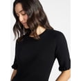 thumbnail image 5 of Time and Tru Women's Ribbed Sweater with Flounce Sleeves, Midweight, Sizes XS-XXXL, 5 of 6