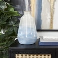 thumbnail image 2 of DecMode 14" Abstract Ombre Drip Blue Ceramic Vase with Gray and White Accents, 2 of 11