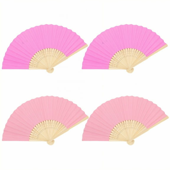 HIBIBUD 4Pcs Folding Fan Uninterrupted Opening & Closing Large Folding Fans for Dancing Tough & Sturdy Clacking Fans for Line Dancing Style1