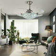 thumbnail image 3 of 42 inches Indoor Ceiling Fan with Light and Remote Control, Modern Crystal Retractable 4-Blades LED Chandelier Ceiling Light Fixture for Living Room Dining Room Silver, 3 of 8