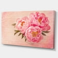 thumbnail image 2 of Peony Flowers against Scribbled Back - Floral Canvas Art Print, 2 of 3