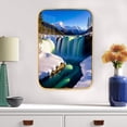 thumbnail image 6 of 12x8 In Framed Winter Snow Mountain Stream Wall Art Decor with Gold Frame and Nature Wilderness Modern Artwork for Dorm,Crystal Porcelain Painting Wall Decor, 6 of 8