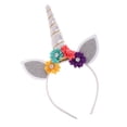 thumbnail image 1 of Diadema Unicornio Sunnimix Brillo Cuerno Flor Cosplay Plateado, 1 of 8