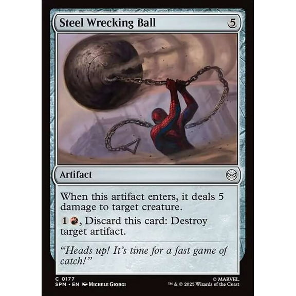 MtG Marvel's Spider-Man Common Steel Wrecking Ball #177