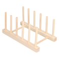 thumbnail image 2 of Bamboo Dish Plate, Dish Rack Environmental Friendly Ventilated Strong Sturdy  For Dinning Room For Kitchen 5 Grids 23cm, 2 of 8