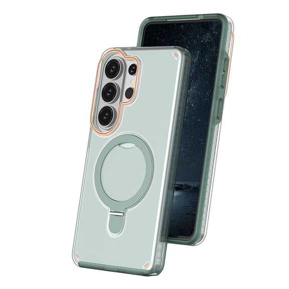 Allytechgroup for Samsung Galaxy S26 Ultra Case, Transparent PC Back Cover with Metal Ring Kickstand Not-Yellowing Shockproof Phone Case for Samsung Galaxy S26 Ultra, Mint