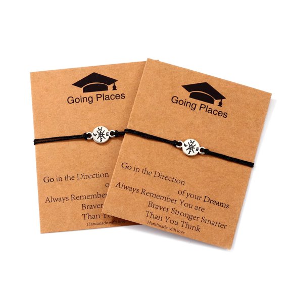 TINGN 2024 Graduation Gifts for Her Him Plated Platinum Compass Bracelet College High School Graduation Gifts for Best Friend