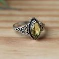 thumbnail image 4 of Green Peridot Ring, 925 Silver Ring, Marquise Ring, Boho Ring, Statement Ring, Vintage Style Ring, Elegant Ring, Unique Ring, Gift For Her, 4 of 5