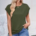 thumbnail image 2 of Xihbxyly Loose Summer Tops for Women Women Casual Basic T Shirts Loose Fit Crewneck Short Sleeve Summer Trendy Lightweight Soft Plus Size Tops Summer Saving Clearance Shirts, 2 of 7