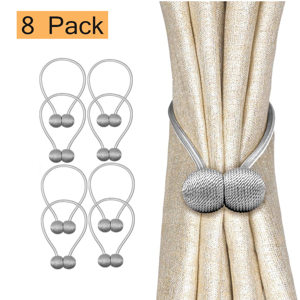 2 Packs Curtain Tie Backs Magnetic Ball Buckle Holder Tieback Clips Home Window 