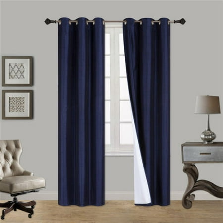 Navy Blue 1 Piece Adam Solid Blackout Grommet Top Window Curtain