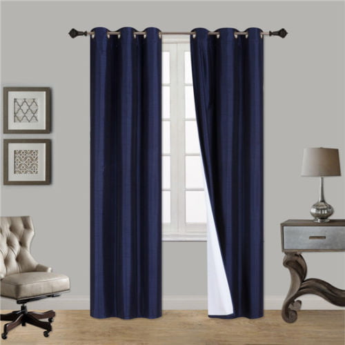 Window Curtain Panel, Navy Grommet Curtains 84
