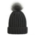 thumbnail image 1 of Sonducket Gorro de lana para mujer, gorro de punto cálido, protección cómoda para los oídos, gorros para adultos para otoño e invierno, gorros Sombreros Gris oscuro Sonducket AP013443-08, 1 of 6